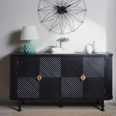 Modern Buffet Cabinet with Adjustable Shelves and Four Doors for Hallway, Entryway, Living Room