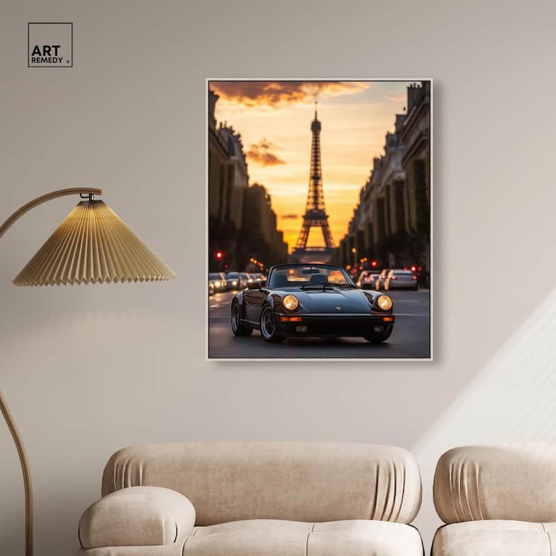 Parisian Porsche Twilight II Canvas by Art Remedy