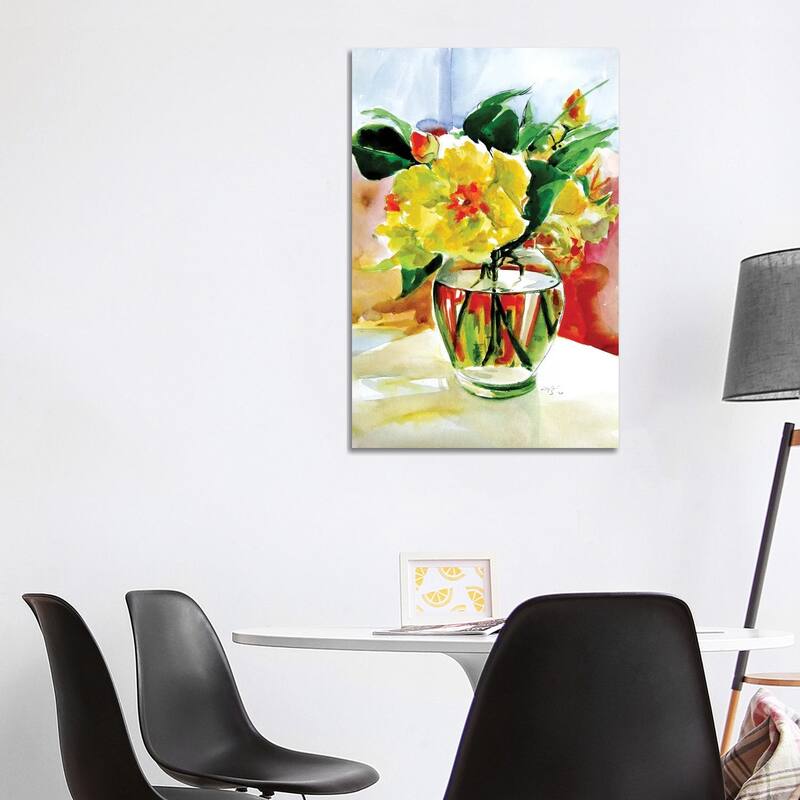 iCanvas "Still Life With Yellow Flowers" by Anna Brigitta Kovacs Canvas Print - 40x26x1.5