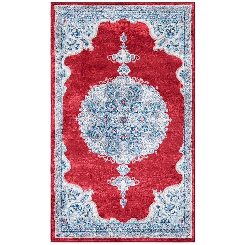 SAFAVIEH Brentwood Coralyne Traditional Oriental Rug - 4' x 6' - Red/Ivory