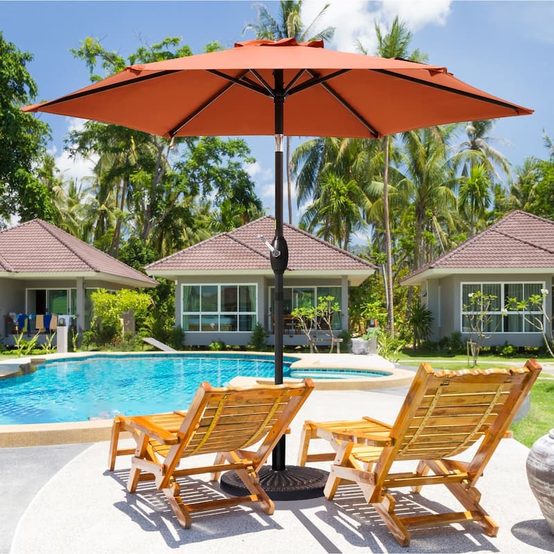 Bonosuki 7.5Ft Patio Market Umbrella Weather-Resistant Table Umbrella - Orange