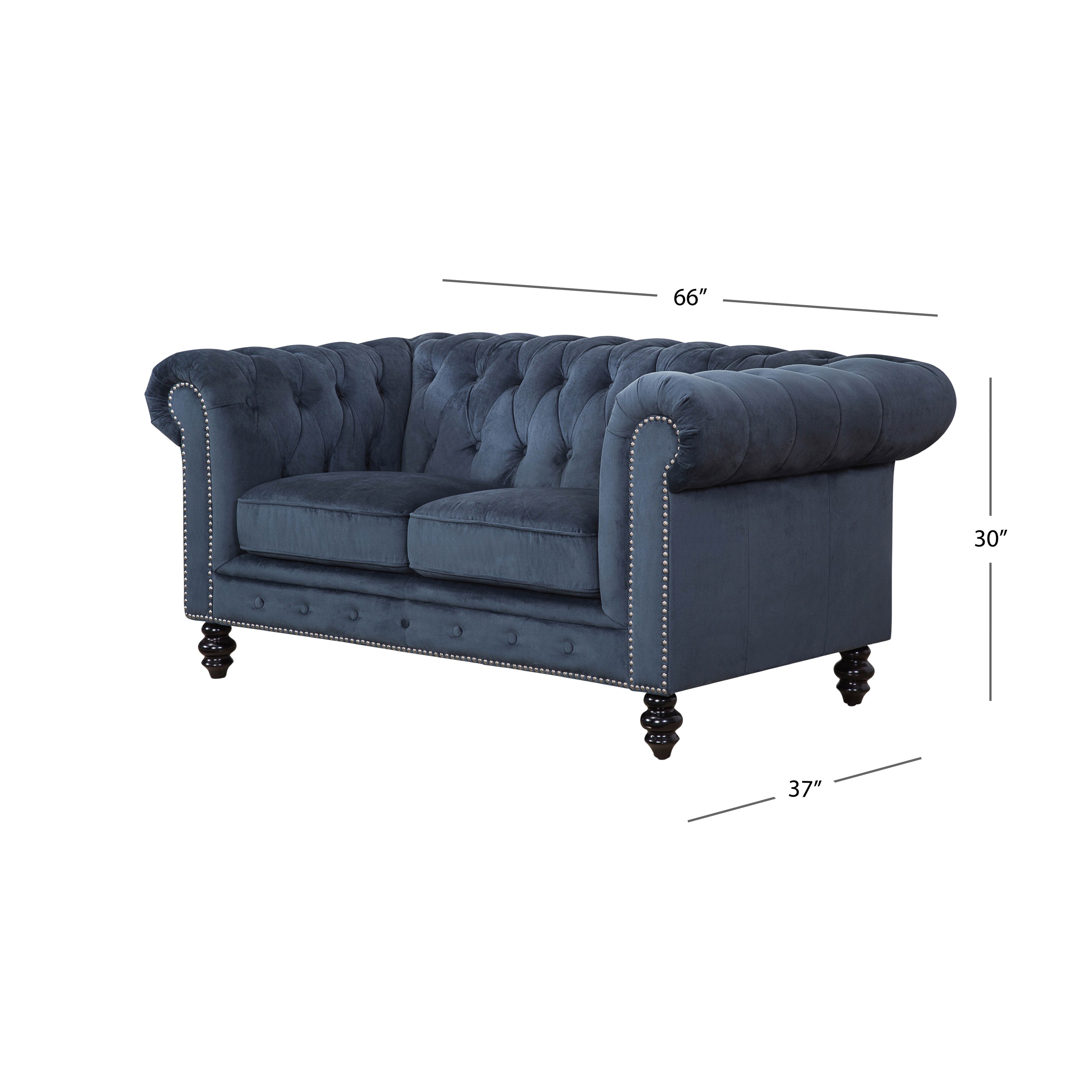 Abbyson Grand Chesterfield Grey Velvet Loveseat eBay