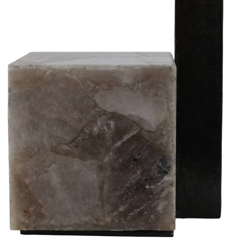 Metal Accent Table Modern Geometric Base Sleek Contemporary Design