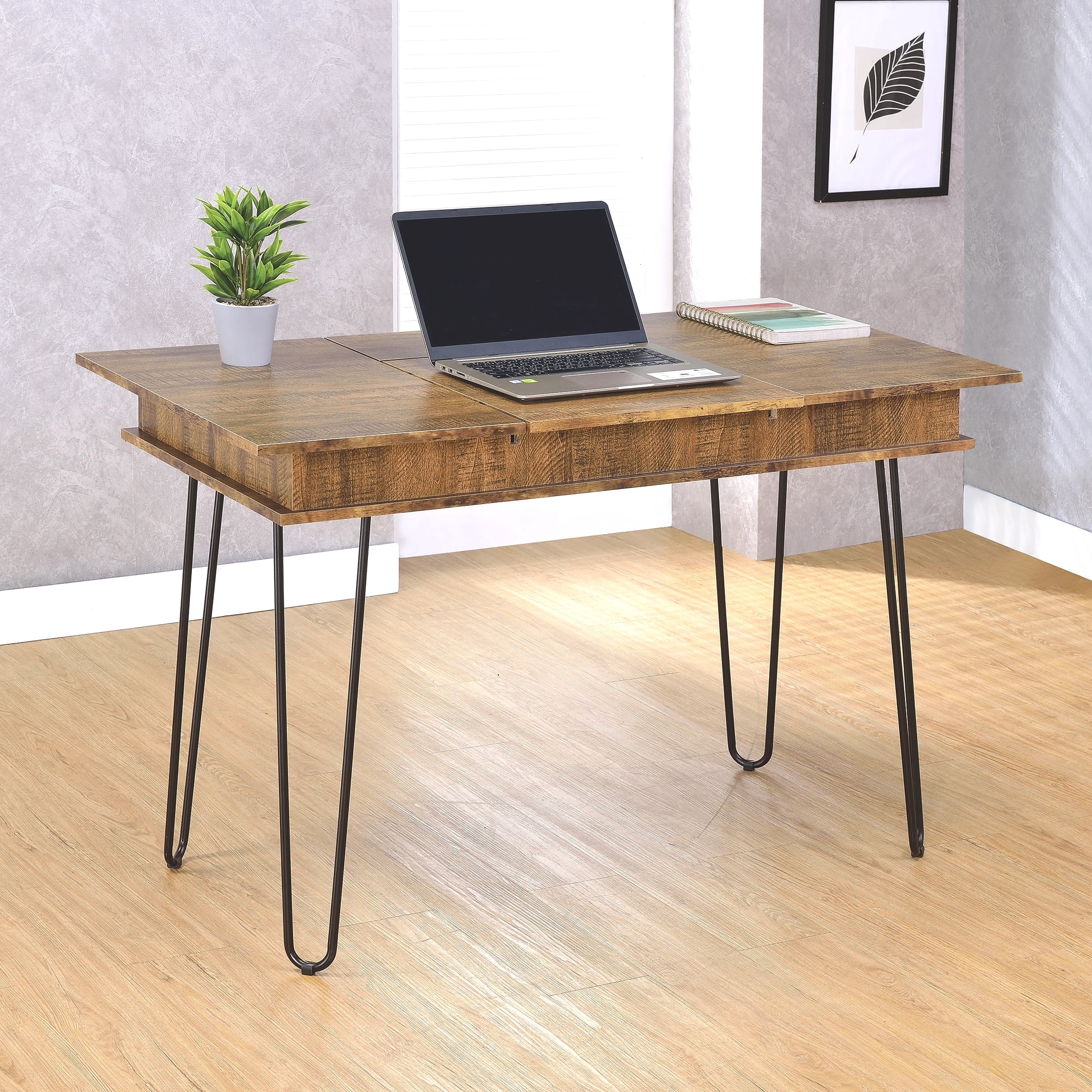 Industrial Design Office Writing Desk with Top - On Sale - Bed Bath & Beyond - 28336729