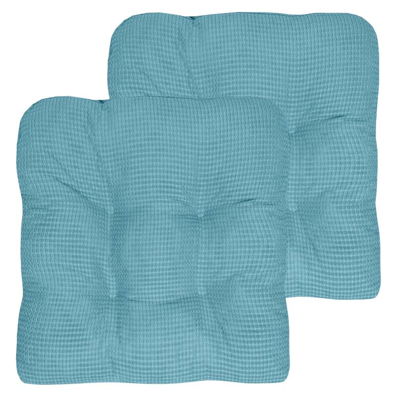 Fluffy Memory Foam Non-slip Chair Pad - Set of 2 - Teal