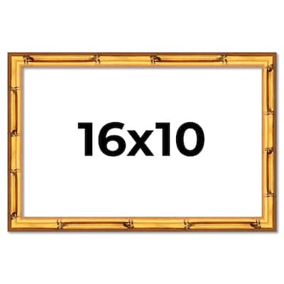 16x10 Frame Gold Bamboo Picture Frame Modern Photo Frame Includes UV Acrylic Shatter Guard Front Acid Free Foam Backing Board