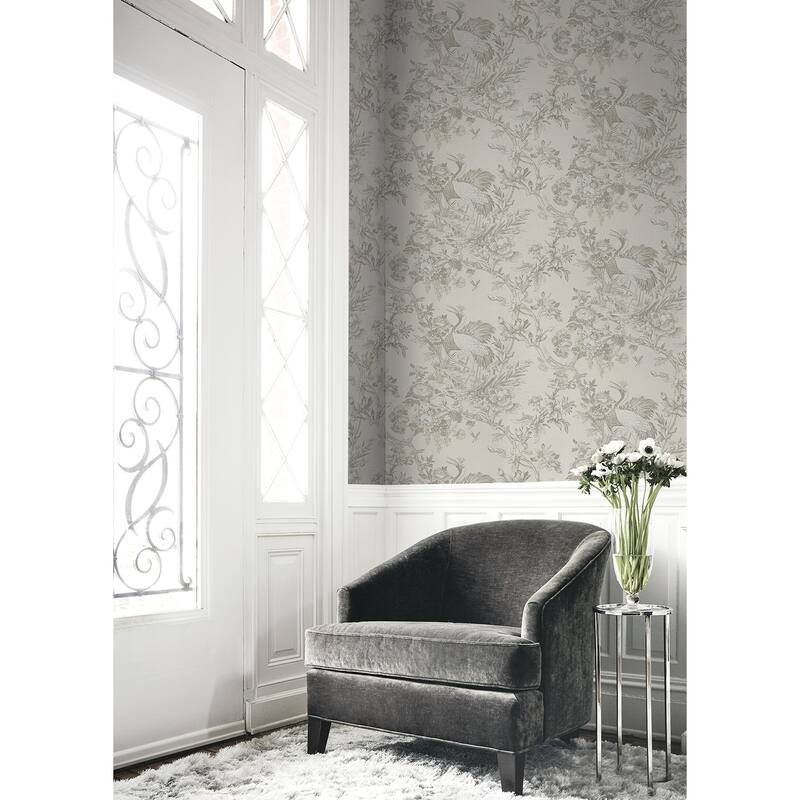 Seabrook Designs Richmond Hill Crane Unpasted Wallpaper
