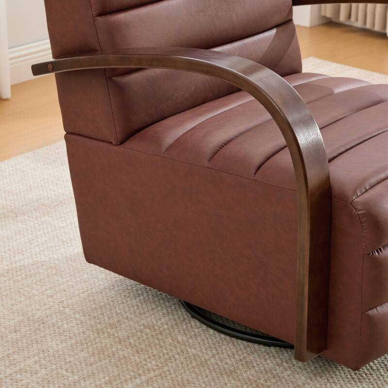 30.7"W 360° Swivel Accent Chair,Modern Upholstered Arm Chair with Metal Base