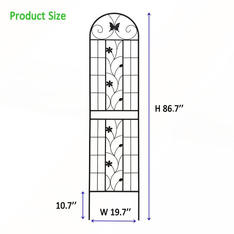 2 Pack Metal Garden Trellis 86.7in x 19.7in Rustproof Trellis
