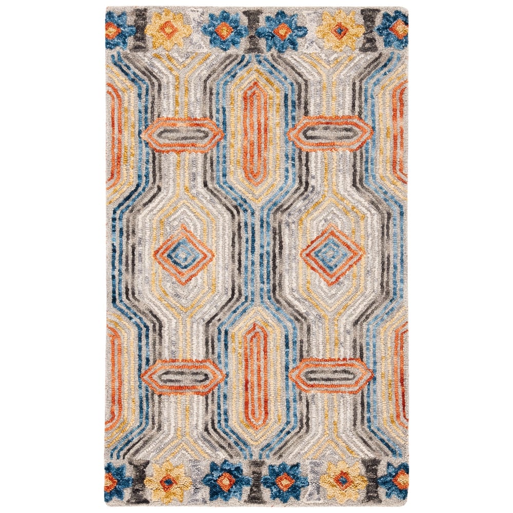 SAFAVIEH Handmade Trace Shalonda Geometric Wool Rug