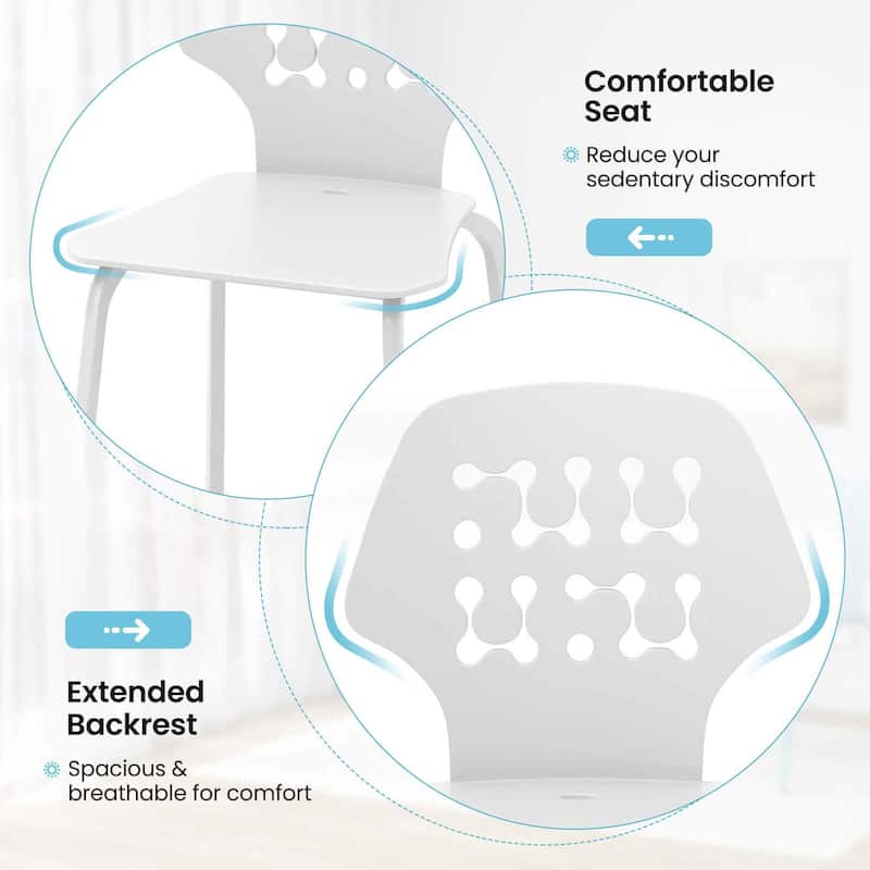 Costway Metal Dining Chair Set of 4 Armless Kitchen Hollowed Backrest - See Details
