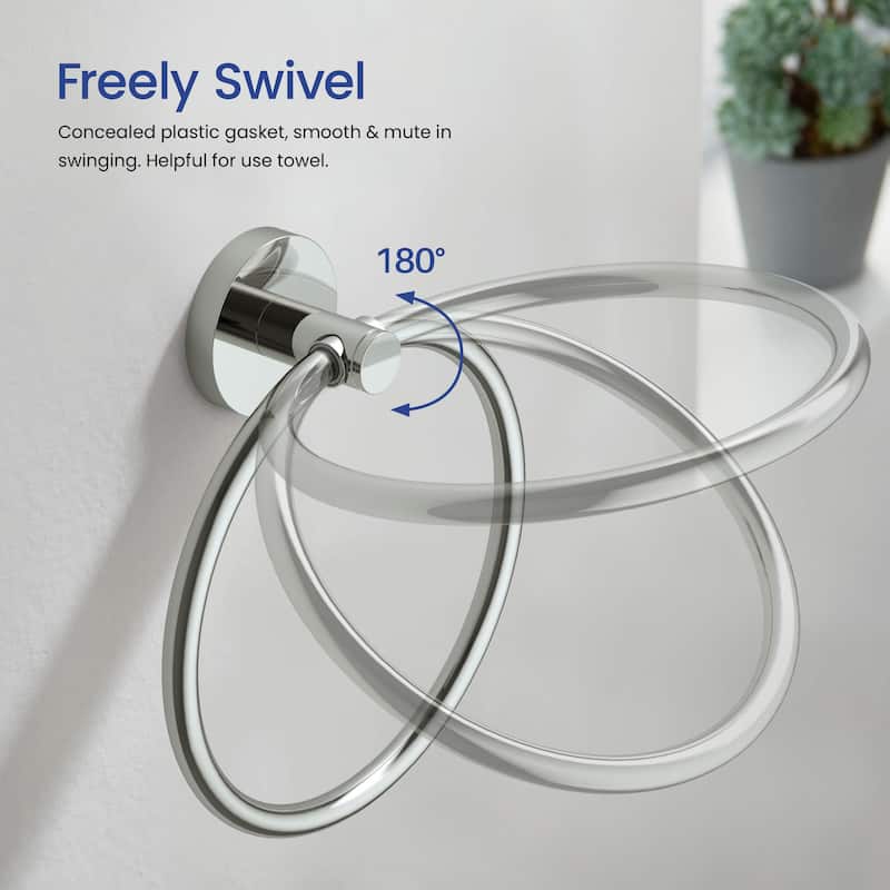 Circular 4-Piece Bathroom Hardware Set