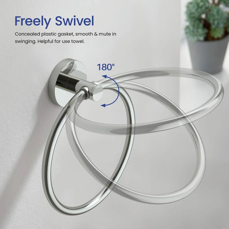 Circular 5-Piece Bathroom Hardware Set