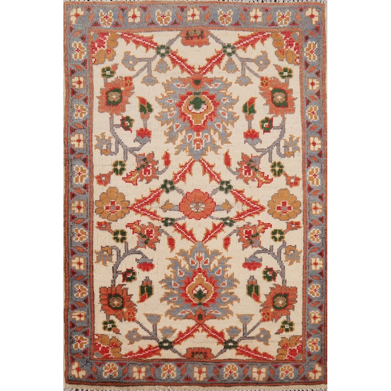 All-Over Floral Kazak Oriental Foyer Rug Handmade Wool Carpet - 2'0" x 3'0"
