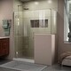 preview thumbnail 12 of 24, DreamLine Unidoor-X 60 in. W x 36 3/8 in. D x 72 in. H Frameless Hinged Shower Enclosure - 36.38" x 60" Brushed Nickel Finish
