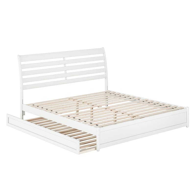 Emelie Platform Bed with Panel Footboard and Twin XL Trundle
