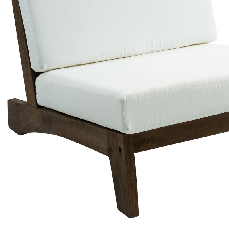 Sectional Wood Furniture 2 Seat Armless Patio Sofa