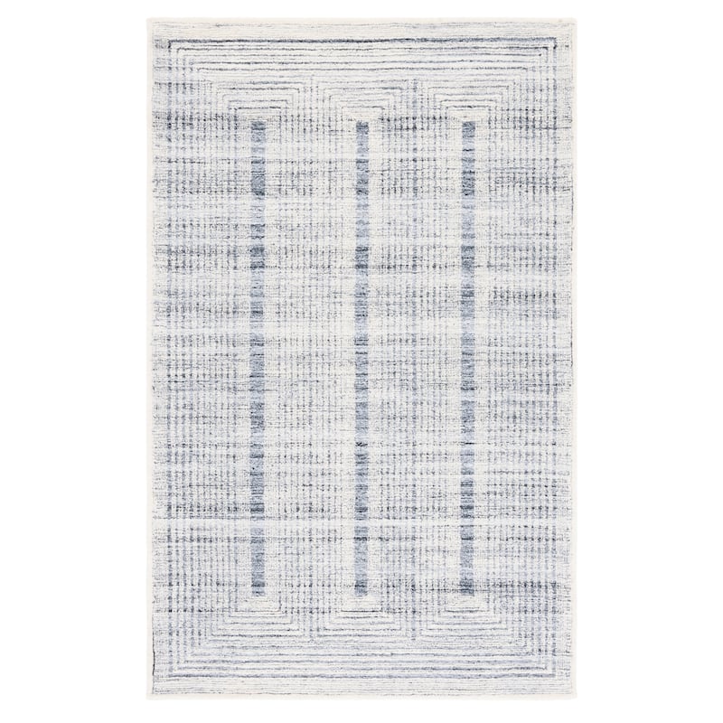 SAFAVIEH Handmade Metro Joele Modern Wool Rug - 8' x 10' - Light Grey/Ivory