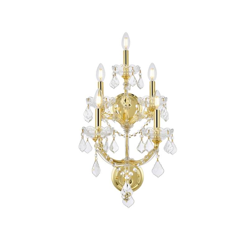 Fleur Illumination Collection Wall Sconce D:12in H:29.5in E:11.5in Lt:5 Gold Finish - royal cut crystals/Gold