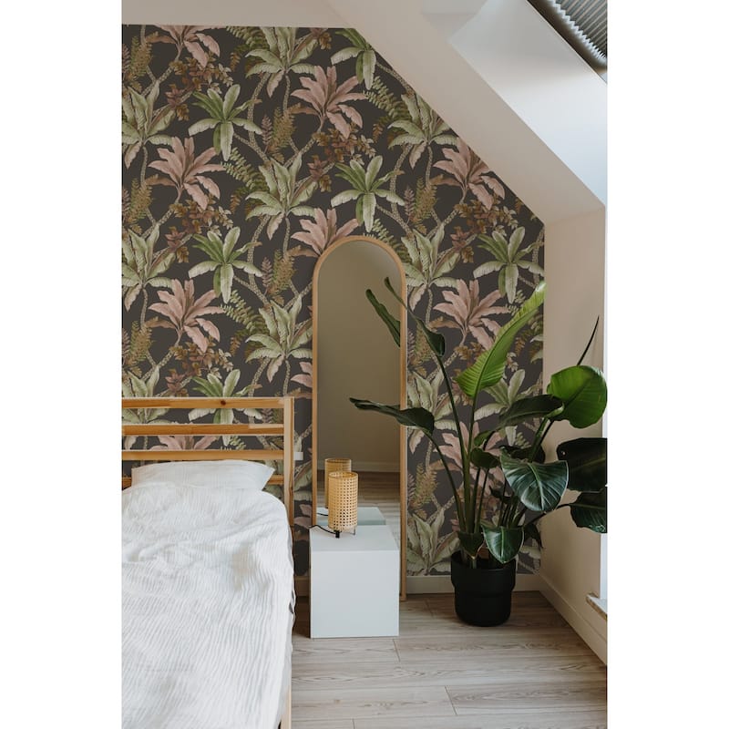 Trailing Palm Non-Pasted Wallpaper – 396in. x 21in. – Covers 56 square feet