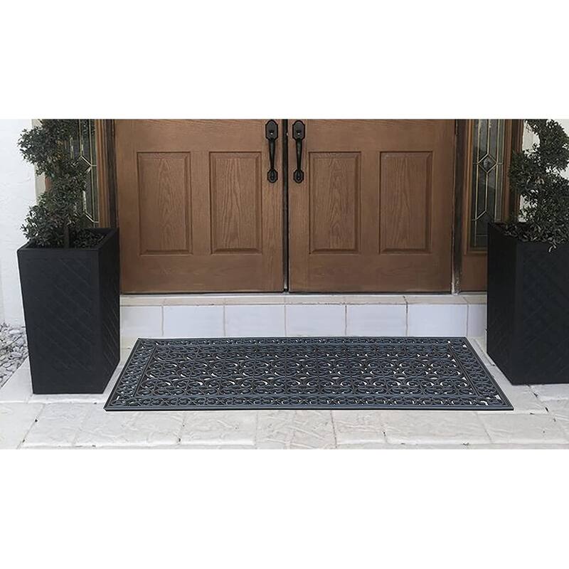 A1HC Rubber Paisley Non Slip Heavy Duty Front Door Extra Large Doormat 30" X 60"