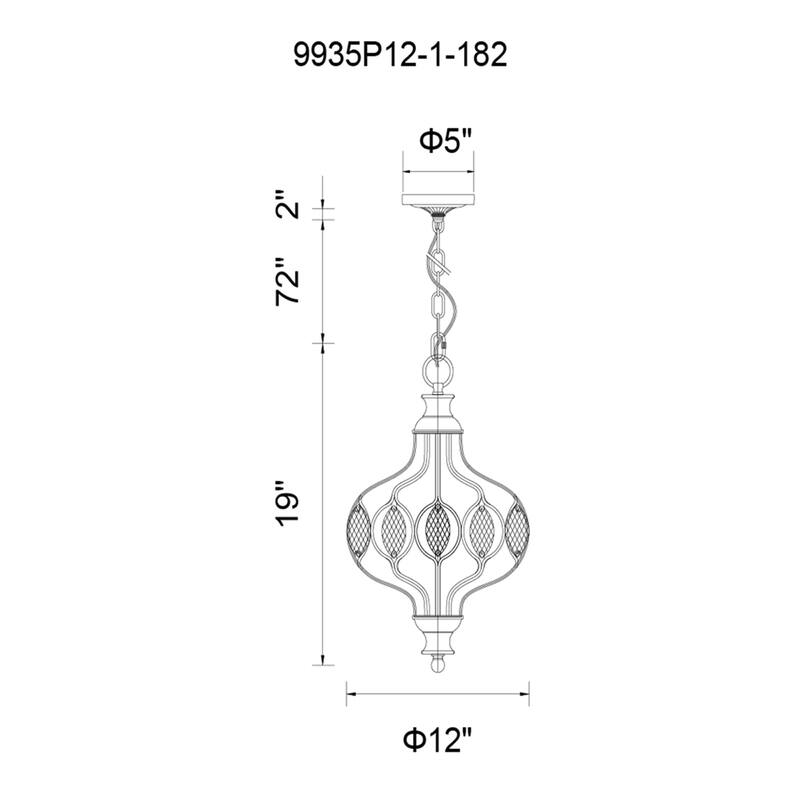 Altair 1 Light Antique Bronze Chandelier - Antique Bronze