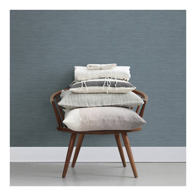 Advantage Colicchio Blue Linen Texture Wallpaper - 21 x 396 x 0.025