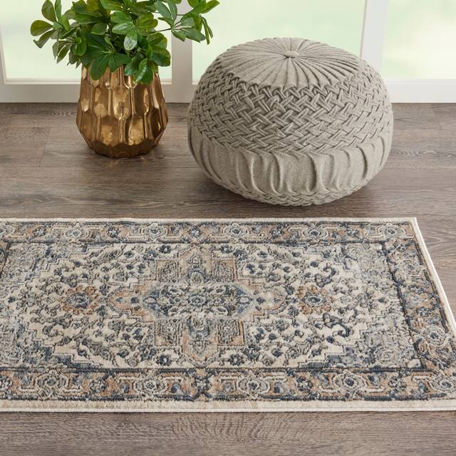 Nourison Concerto Traditional Persian Medallion Area Rug - 2'2" x 3'9" - Ivory/Grey