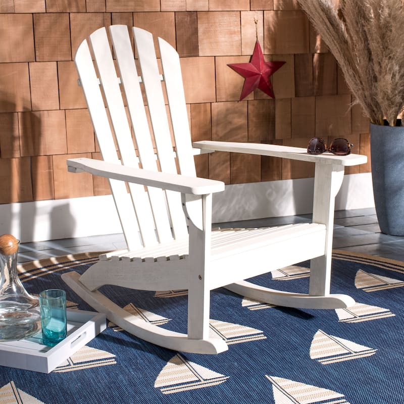 SAFAVIEH Outdoor Rianna Adirondack Rocking Chair - 28Wx33Dx37H - White
