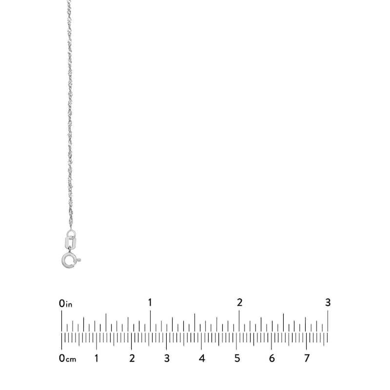 Curata 14k White Gold 1.15mm Singapore Chain Necklace (Spring Ring)