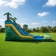 preview thumbnail 7 of 7, HeroKiddo 15' Tropical Breeze Commercial Grade Dual Lane Inflatable Water Slide with Pool and Blower Indoor Outdoor Inflatable