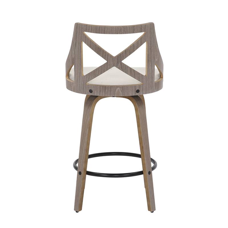 The Gray Barn Charlotte 26" Fixed-Height Counter Stool with Bent Wood Legs (Set of 2)