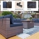 preview thumbnail 23 of 28, Kullavik 15PCS Outdoor Patio Furniture Set with Fire Pit Table & Glass Top Coffee Table