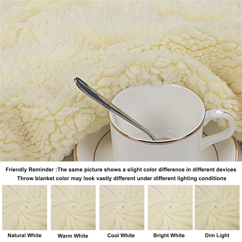 Faux Fur Plush Blanket Throw Blanket for Couch,