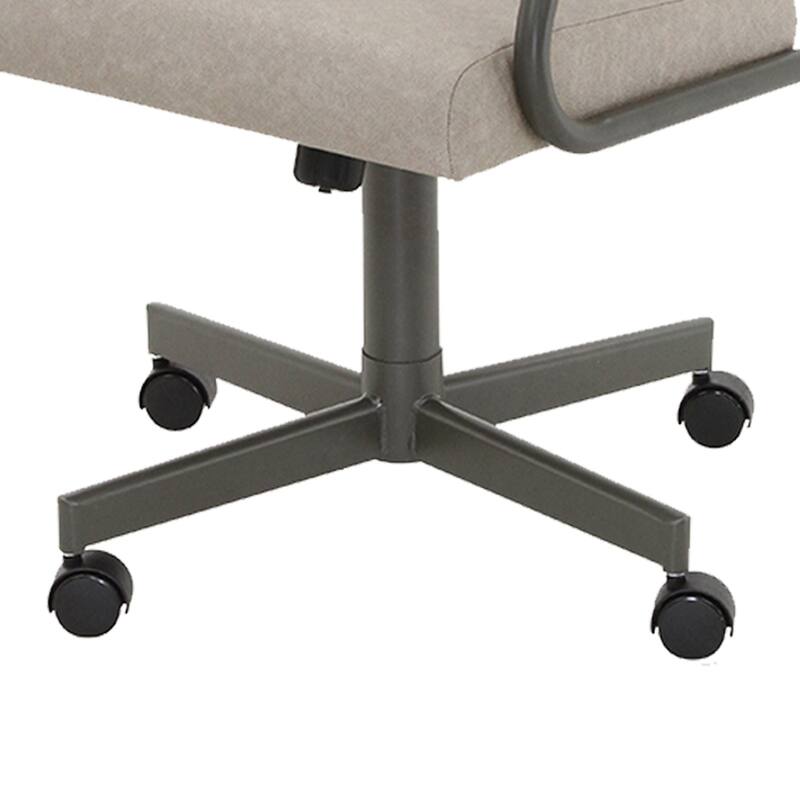 Chromcraft Douglas Caster Dining Chairs in Sea Gray, Gray Finish (Set