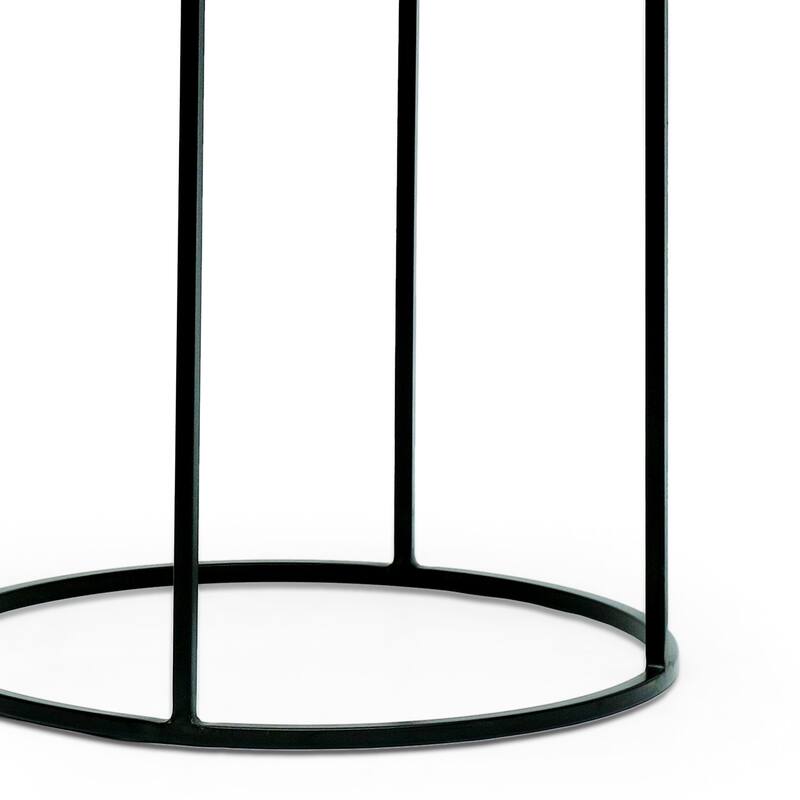 Roomfitters Industrial Nesting Side Tables, Solid Mango Wood Tops, Black Iron Base, Set of 3, Rustic and Modern Style