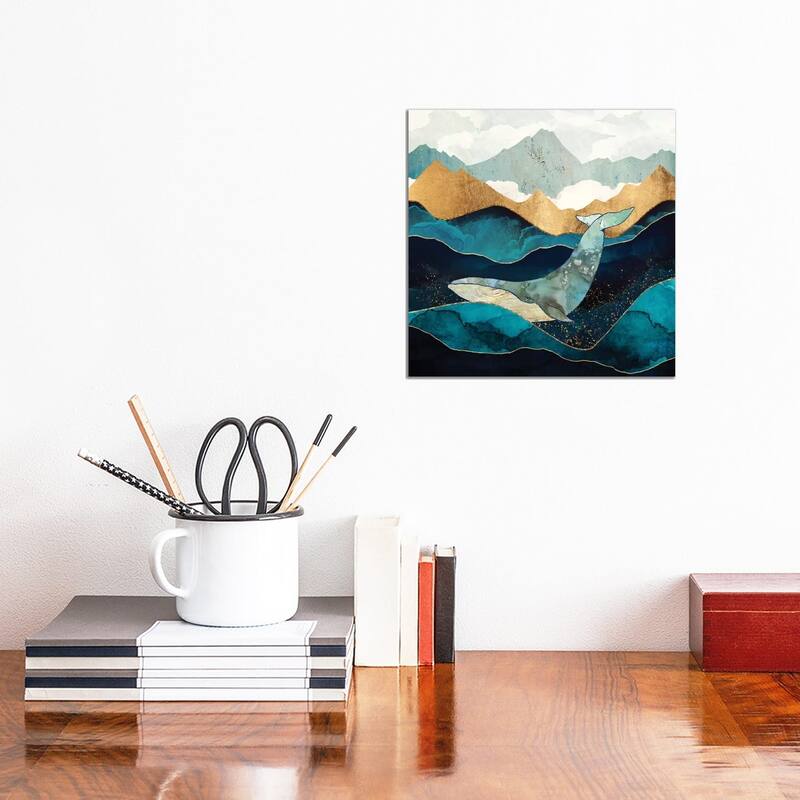 iCanvas "Blue Whale" by SpaceFrog Designs Canvas Print - 12x12x1.5