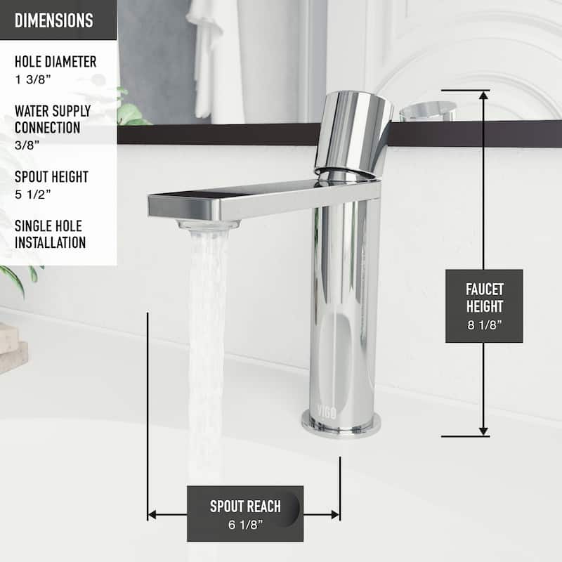 VIGO Halsey 8" H Single Handle Single Hole Bathroom Faucet