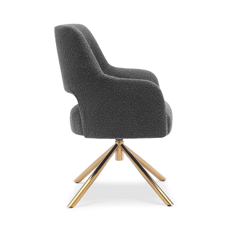 Boucle Polyester Upholstered Swivel Accent Chair - Stain Resistant