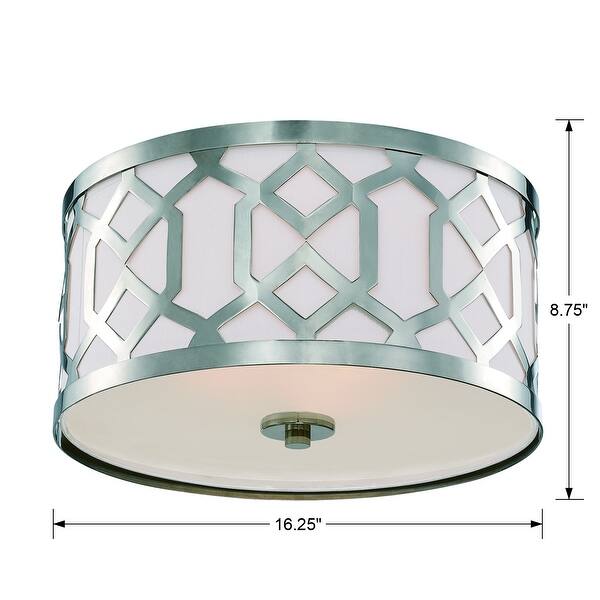 Libby Langdon for Crystorama Jennings 3 Light Polished Nickel Ceiling Mount - 16.25'' W x 8.75'' H
