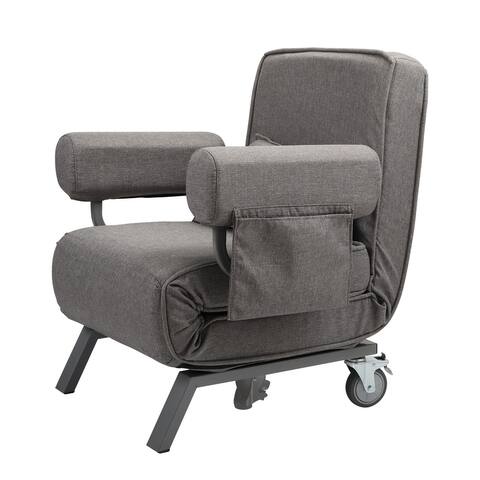 Lounge Chair Adjustable Folding Dual-Purpose Chair Sofa Bed Recliner Chair With Armrests, with pillow