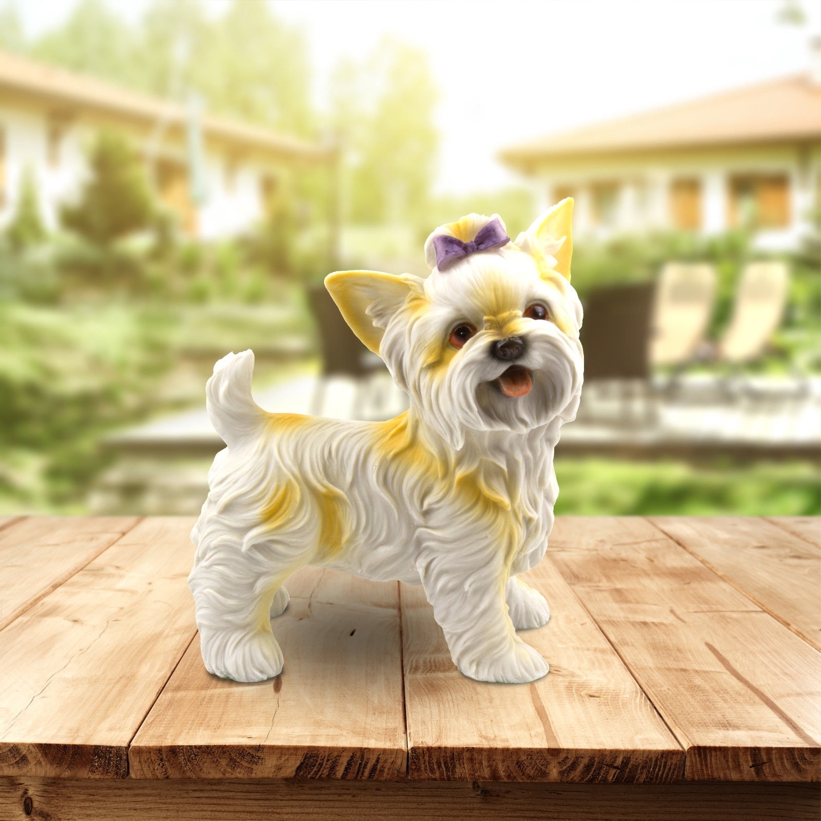 Yorkshire Terrier Dog Statue Standing Garden Decor Dog Yard Art
