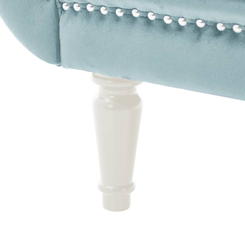 Christopher Knight Home - Velvet Bench with Nailhead Trim & Curved Arms