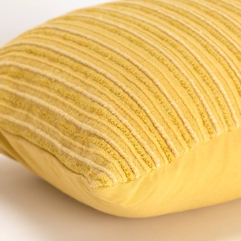 Rizzy Home Tonal Stripe Textured Solid Throw Pillow Cover
