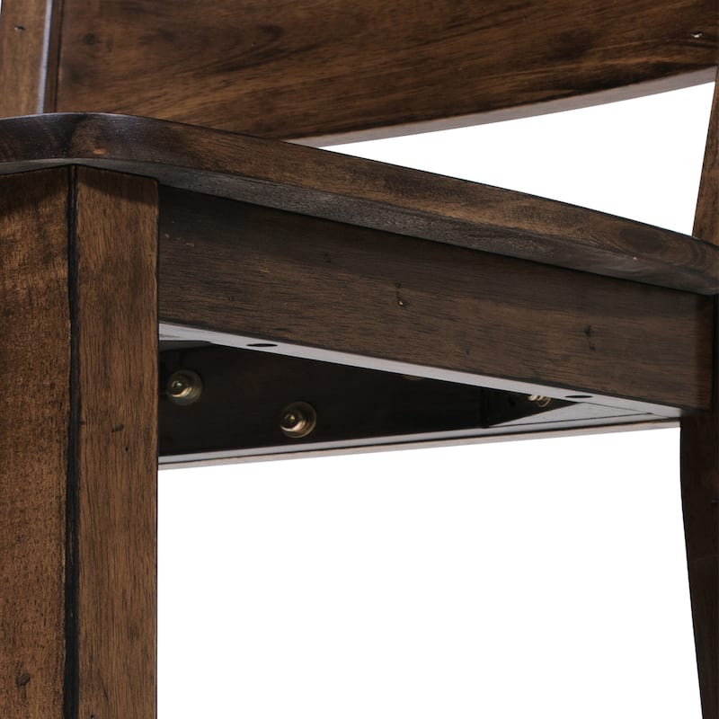 Mass Rustic Walnut Solid Wood 7-Piece Dining Set by Furniture of America