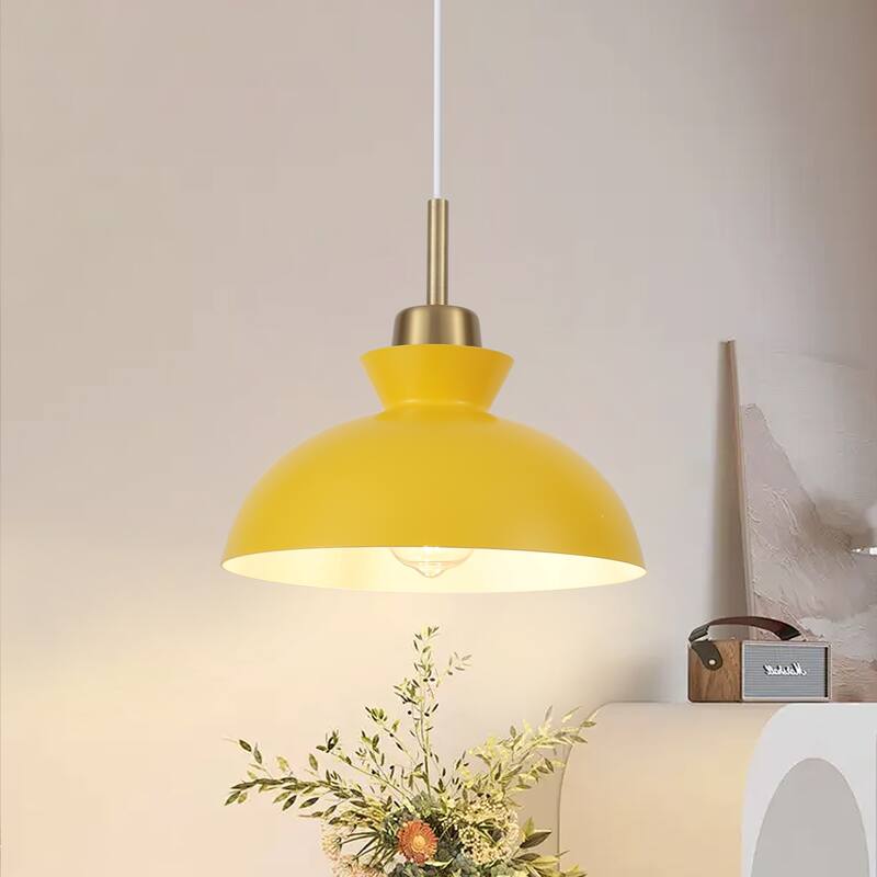1-Light Hanging Ceiling Pendant Light Chandelier Light Fixture with Metal Shade for Kitchen Island