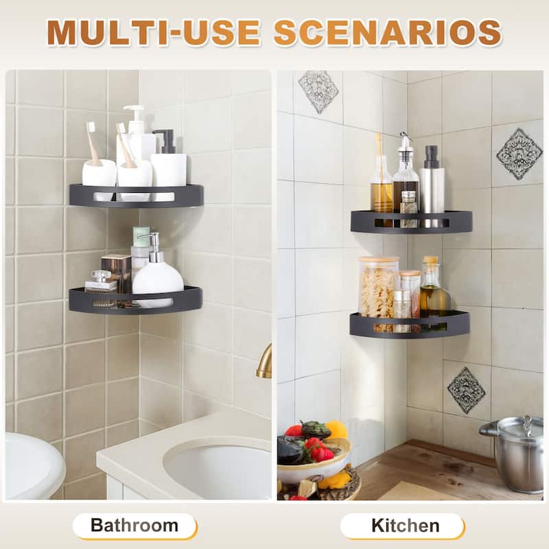 WOWOW Two Piece Stainless Steel Modern Wall Mounted Storage Basket - N/A