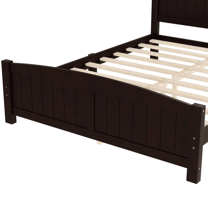 Queen Size Platform Bed, Solid Wood Platform Bed with Support Slats and Strong Structure, No Box Spring Needed