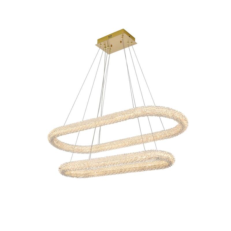 Indigo Home 42 inch Adjustable LED Chandelier - Satin Gold