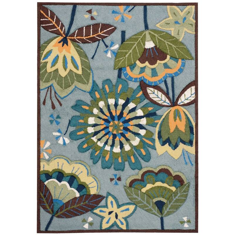 Gepex Floral Traditional Stain Resistant Area Rug By HomeRoots - 66' X '42' X '0.25